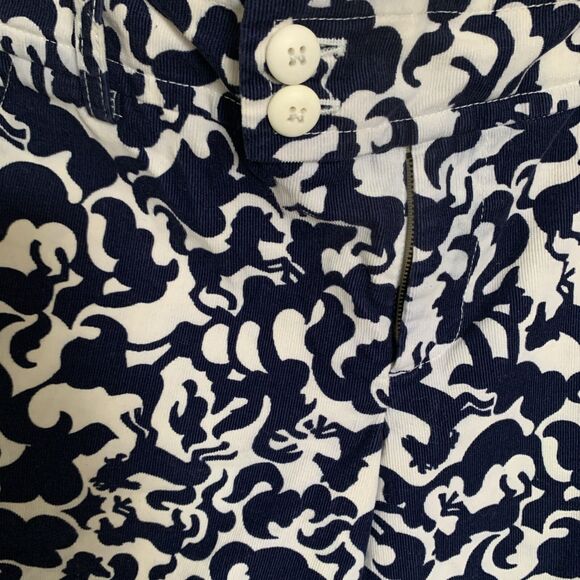 Lily Pulitzer Crop Corduroy Pants Horse Print Sz 6 Cotton Stretch Palm Beach Fit - Picture 2 of 6